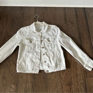 White Womens Denim Jacket, size Medium